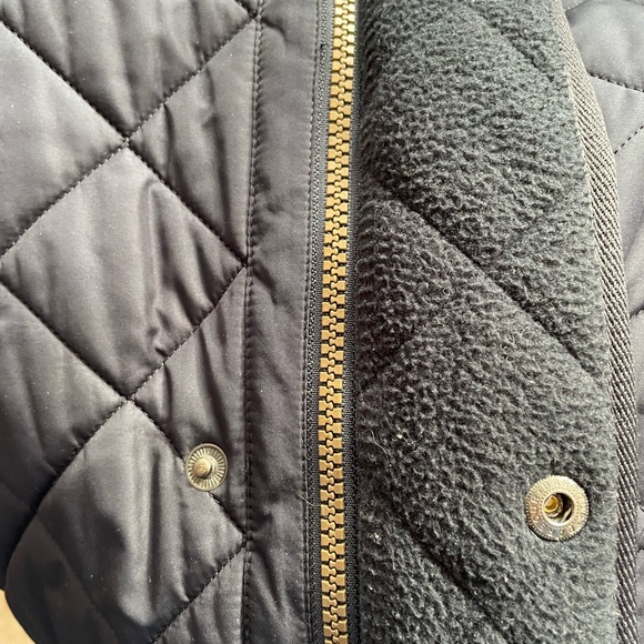 Vintage XL Barbour black winter chore shovel fleeced quilted vintage coat Bardon - Picture 11 of 16